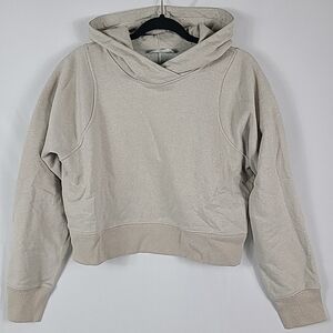 Lululemon Womens Loungeful Cropped Hoodie Shimmer Beige With Gold Sparkle Sz M/L